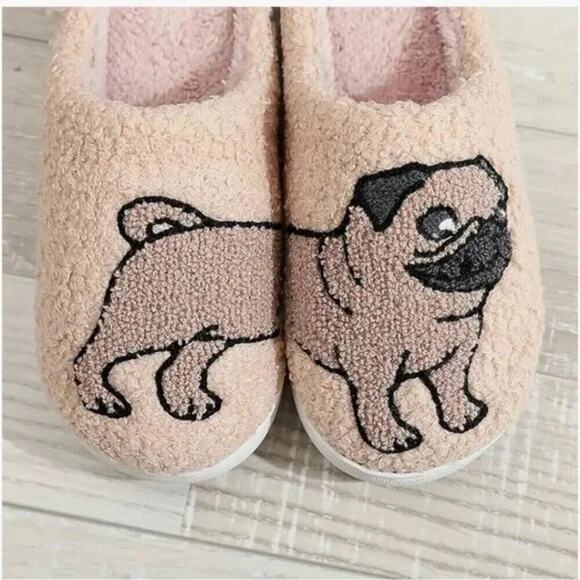 2/$30 NEW Cute Pug Dog Slippers - Picture 5 of 9